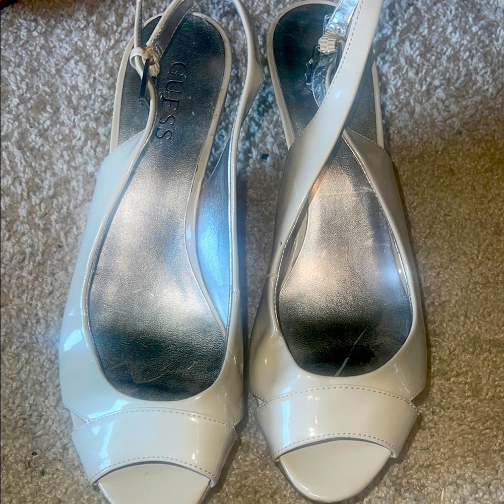 Guess Women's Cream Slingback Heels